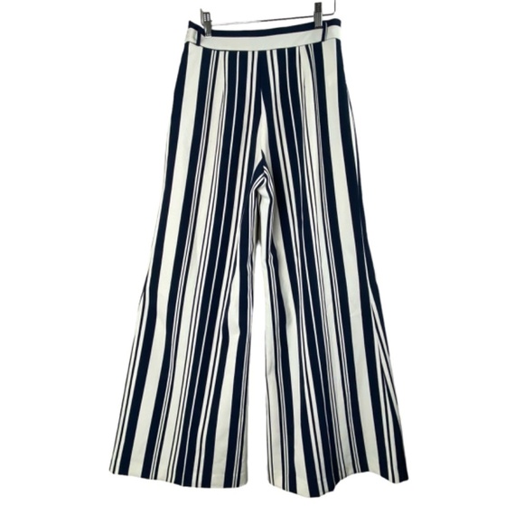 LENA GABRIELLE - Wide Leg Pants in Blue and White Stripes Size 4 - Picture 3 of 8